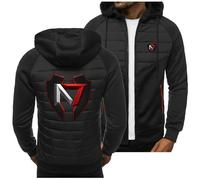 BYXLMS Nouvelles Vestes pour Hommes pour Mass Effect N7 Sweats à Capuche décontractés Sweat à Capuche léger zippé Vêtements d’extérieur pour Hommes-Black A||M