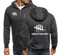 BYXLMS Sweat à Capuche pour Hommes pour Dead Daylight Zippé Sweats à Capuche Sweat-Shirt à Capuche Hauts à Manches Longues avec Poches-Dark Grey||M