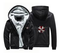 BYXLMS Sweats à Capuche en Molleton pour Hommes pour Resident/Evil/Parapluie Fermeture éclair complète Pull à Manches Longues Sweats à Capuche Automne Hiver Vestes à Capuche-Black B||M