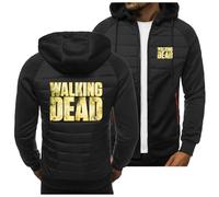 BYXLMS Sweats à Capuche pour Hommes pour Walking Dead Cardigans zippés Vestes légères Pull athlétique Printemps Automne Tops-Black A||M
