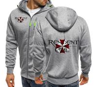BYXLMS Sweats à Capuche zippés pour Hommes pour Resident/Evil/Umbrella Cardigans décontractés Vestes légères Sweat-Shirts à Manches Longues Pull-Over à la Mode-Light Grey B||M