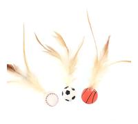BYYLECL Balle rebondissante pour chat avec plume, jouets rebondissants pour chats d'intérieur et d'extérieur