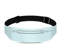 BYYLECL Ceinture de course mince, sac de taille résistant à la transpiration, sac banane de course à pied multi-poches réfléchissant étanche support de téléphone de course, bleu ciel, 40x11.5cm