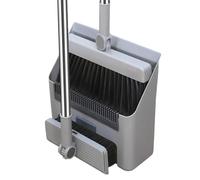BYYLECL Ensemble de balai avec pelle à poussière, 3 en 1 pliable, brosse de nettoyage à long manche, pour intérieur et extérieur, 124 cm