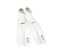 BYYLECL Palmes de plongée avec tuba pour adulte - Poche complète du pied - Palmes de natation - Bout ouvert - Sans sangles - Blanc transparent