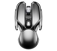 BYYLECL Souris sans fil rechargeable, souris ergonomique portable en métal avec fonction veille automatique, souris silencieuse pour bureau
