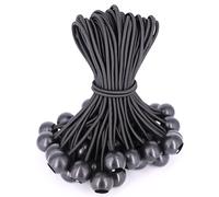 BYZANDQI Lot de 12 tendeurs en caoutchouc avec boule de 10 cm - Pour bâches, tentes, bannières, filets, pavillons