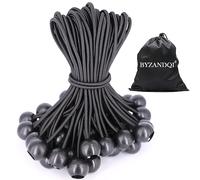 BYZANDQI Lot de 25 tendeurs en caoutchouc avec boule - 20 cm - Tendeur de bâche - Boucles en caoutchouc - Pour bâches, tentes, bannières, filets, pavillons
