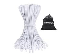 BYZANDQI Lot de 50 tendeurs en caoutchouc avec crochets - 25 cm - Tendeur de bâche en caoutchouc - Pour bâche, tente, camping