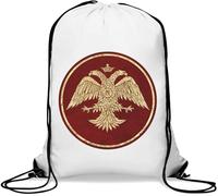 Byzantine Empire Golden Eagle Art Sac de gym décontracté avec cordon de serrage Blanc