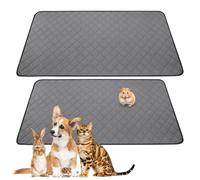 BYZESTY 2 Tapis pour Cage De Cochon d'Inde, 120 * 60cm Ultra Absorbant Tapis pour Chiens, Coussinet Urinaire Imperméable pour Petits Animaux, Gris, pour Lapins, Hamsters Et Chiots
