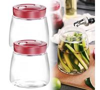 BYZESTY 2pcs Bocal De Fermentation 1000ml Bocaux De Fermentation avec Valve De Libération d'air, Bocal Fermentation Bocal en Verre Bocaux en Verre pour Faire des Cornichons Kimchi, De La Choucroute