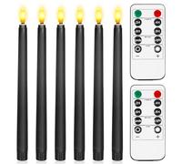 BYZESTY 6 Pièces Bougies LED Sans Flamme, Bougies À LED, Bougies Vacillantes Sans Flamme Avec 2 Télécommande, Alimentées Par Batterie, Pour Noël, Party (2.1 X 28cm)