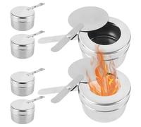 BYZESTY 6 Pièces Récipients À Pâte Combustible, Récipient pour Pâte À Combustible, Support De Brûleur Rcipients Pte Combustible en Acier Inoxydable Brûleur À Alcool pour Buffet, Fondue, Camping