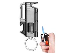 BYZESTY Briquet Tempête, Jet Flamme Briquet Coupe-Vent, Briquet Chalumeau, Jet Flamme Allume Gaz, Briquet Tempête au Butane Rechargeable pour Cuisine, Bougies, Camping(Vendu sans Gaz)