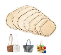 BYZESTY Fond de panier à crochet, 7 tailles, base ovale en bois, fond de sac ovale pour crochet, fond de panier en bois naturel, base en bois naturel, base en bois pour le tressage de panier DIY