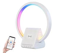 BYZESTY Haut-parleur Bluetooth avec chargeur sans fil - Offre 5 modes d'éclairage - Boîte à musique et station de charge inductive - Pour femmes, hommes, enfants, adolescents, à la maison ou en