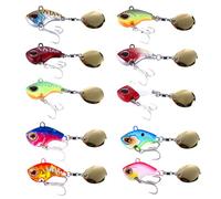 BYZESTY Lot de 10 leurres de pche - Jig Spinner - Spinnerbait - Tte en plomb - Pour truite, perche, brochet, sandre, poisson-chat, chevreuil