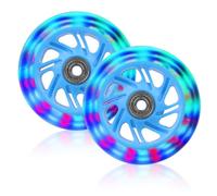 BYZESTY Lot de 2 roues lumineuses pour trottinette Stunt - LED de 100 mm - Avec ABEC - 7 roulements à billes - Roues de rechange pour trottinette - Convient pour toutes sortes de scooters