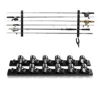 BYZESTY Lot de 2 Support de Canne à Pêche Horizontal pour 6 Cannes à Pêche, Porte Canne à Pêche, Support Cannes à Pêches Ratelier pour Moulinets, Equipements de Pêche et