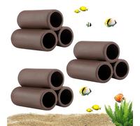 BYZESTY Lot de 3 cachettes en céramique, décoration d'aquarium, grotte d'aquarium, accessoire de réservoir à poissons, cavité pour crevettes, poissons, crevettes, grotte en céramique pour aquarium