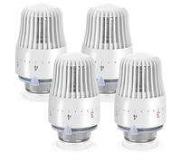 BYZESTY Robinet Thermostatique Radiateur: 4 Pièces Tête Thermostatique Radiateur, Thermostat Radiateur, Thermostat M30 X 1,5, Blanche