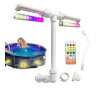 Byzieir Cascade de Piscine - Rechargeable, Étanche avec Lumière LED,Pompe pour Fontaine de Bassin | pour Rafraîchissement et Détente, Bassin Hors-Sol Enterré, Jardin Extérieur Vacances d'Été