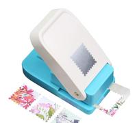 Byzieir Perforatrice Scrapbooking Carré Dentelé, 9x9x5cm PP Poinçon À Forme De Timbre, Perforatrice À Trou Carré, Multifonctionnel Ergonomique Et Robuste Pour Création Projets Artistiques