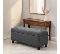 Bz Banquette Bz en Lin (100 polyester) Gris foncé, 100 x 40 x 44 cm