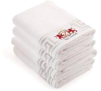 BZ Luxury Lot de Serviettes Blanches 4 pièces - 50x100 cm | en Bambou & Coton - Douces, absorbantes & durables - Serviettes pour Salle de Bain, invités, Spa | Certifiées Oeko-TEX
