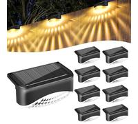 Bzavor Lot de 8 lampes solaires pour extérieur de jardin - Étanche IP65 - Décoration de jardin - Éclairage de clôture - Éclairage de balcon - Pour extérieur, escaliers, clôture