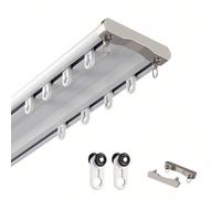 BZCKBZ 2.2FT-19.7FT Customizable Ceiling Track Aluminium Double Curtain Track Set - Indoor/Outdoor - Sliding Curtain Rail Easy to Install(White,10.8FT)