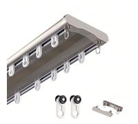 BZCKBZ 2.2FT-19.7FT Customizable Ceiling Track Aluminium Double Curtain Track Set - Indoor/Outdoor - Sliding Curtain Rail Easy to Install(Champagne,7.9FT)