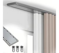 BZCKBZ Ceiling Mount Curtain Track System Heavy Conjoined Double Track Room Divider Rail for Living Room Bedroom Hospital Or Outdoor Wedding Decoration(Black,130 in)