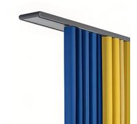 BZCKBZ Double Ceiling Track 2.2′ - 19.7′ Heavy-Duty Curtain Track Room Divider Sliding Rails for Indoor/Outdoor Easy Install(Gray,5.6FT)
