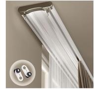 BZCKBZ Heavy-Duty Ceiling Curtain Track with Fittings, Double Rows Rail System for Living Room Or Patio Windows and Room Divider(White,15.1FT)