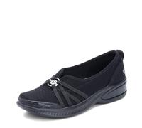 BZees Ballerines Plates pour Femme, Maille filetée Noire, 36 EU