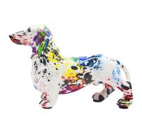 BZHIB Statue de chien teckel colorée fabriquée à la main - 21 cm - Figurine de chien en résine pour décoration de bureau et d'étagère, décoration unique de maison et de bureau, cadeau pour les