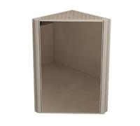 BZJPRFC Armoire De Toilette d'angle avec Miroir, Armoire Murale Triangulaire, Cadre en PVC Argenté HD, Rangement Suspendu À 2 Étagères, for Petit Appartement(Color1)