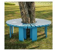 BZJPRFC Banc d'arbre en Bois Enveloppant, Siège De Patio Extérieur sans Dossier, Support De Fleurs for Balcon De Jardin, Résistant Aux Intempéries Et Extensible À L'infini(Blue)