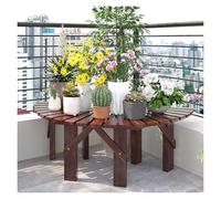 BZJPRFC Banc d'arbre Semi-Circulaire, Siège D'extérieur Demi-Rond, Support De Fleurs De Balcon De Jardin en Bois Massif, Combinaison Libre De Formes, Facile À Installer