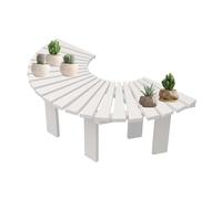 BZJPRFC Banc d'arbre Semi-Circulaire, Support De Fleurs for Balcon De Jardin, Chaise Incurvée Décorative en Bois Massif, Combinaison Libre De Formes(White)