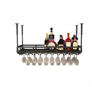 BZJPRFC Support De Verre À Vin Suspendu Au Plafond, Support De Verre À Vin en Métal Réglable, Porte-Verres À Pied/Tasses, Installation Verticale Peu Encombrante, for Bar, Café, Cuisine(100x35cm)
