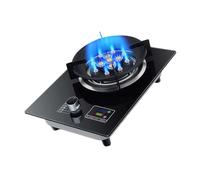 BZJPRFC Table De Cuisson À Gaz, Cuisinière À Gaz 1 Brûleur, Minuterie À Feu Élevé À Neuf Cavités De 9,0 KW, Cuisinière De Conversion Gaz/gaz GPL, avec Protection Contre L'extinction des Flammes(LPG)
