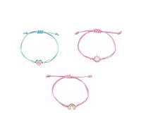 BZKSER Bracelet Filles - 3 Pièces Bracelet d'amitié Bracelet Tressé Ajustable pour Enfants, Bracelet Arc-en-Ciel pour Cadeaux de Filles et Sacs de Fête pour Enfants Anniversaires d'enfants(B)