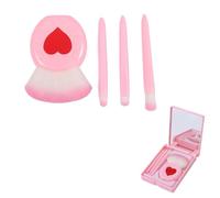 BZKSER Ensemble de pinceaux de Maquillage - 4 pcs pinceaux Maquillage,Ensemble de pinceaux de Voyage Pinceau de Maquillage Portable avec Miroir Ensemble de pinceaux de Maquillage avec pinceaux