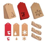 BZKSER Étiquette Papier Kraft - 150 pcs Kraft Étiquettes Étiquette de Mariage avec Ficelle Étiquette,Noël Étiquette Kraft Étiquette Cadeau avec 10M Ficelle de Jute pour Noël