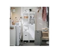 BZR123-W Meuble Colonne de Salle de Bain, Armoire Toilette Haute, Meuble Salle de