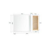 BZR128-W Miroir de Salle de Bain avec Etagère Plateau Commode Armoire Murale Miroir