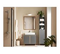 SoBuy BZR129-HG Meuble sous Lavabo, Meuble sur Pied de Salle de Bain, Placard Armoire de Rangement Salle de Bain Gris